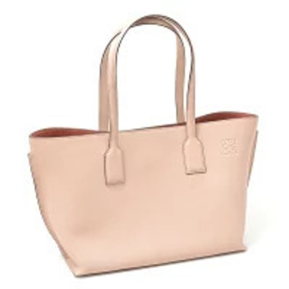 Loewe T Shopper Bag Tote Leather Pink Beige